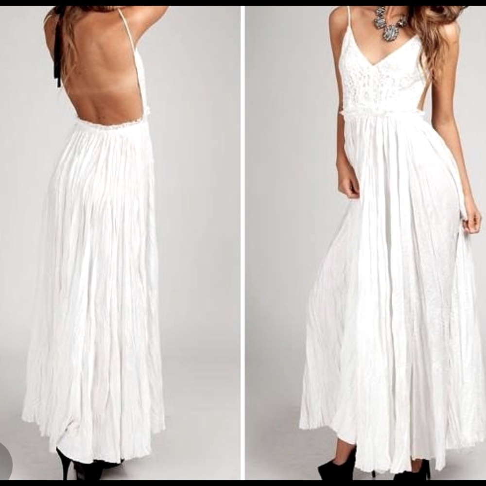 ANGL White open back dress